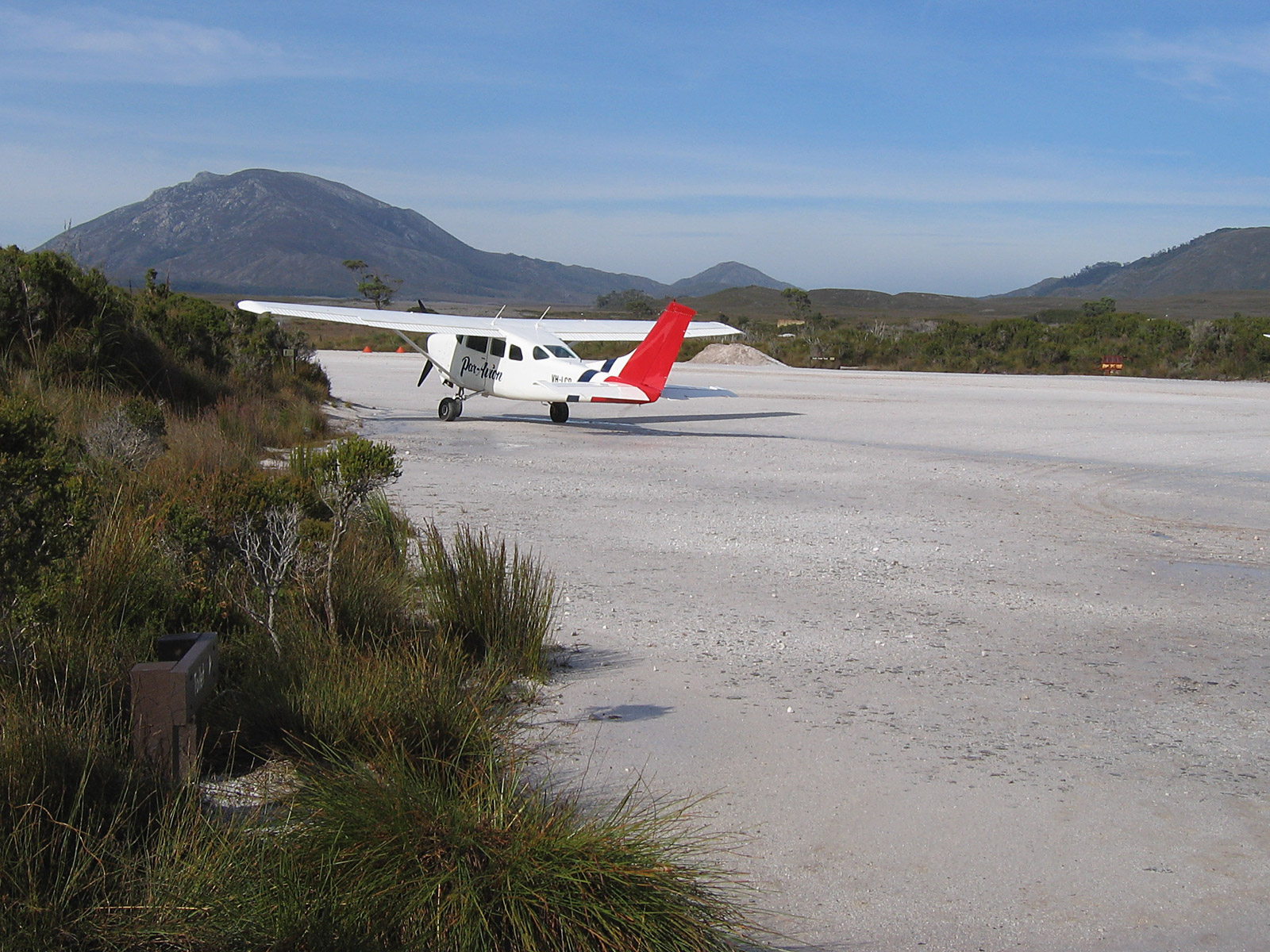 Cessna airplane at Melaleuca strip